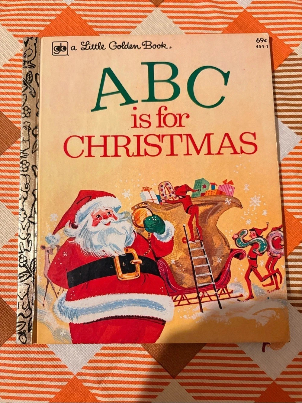 Vintage 1980s Little Golden Books ABC Is for Christmas Children's Book